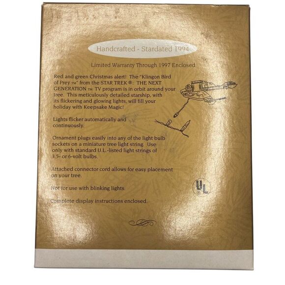 Klingon Bird of Prey Star Trek Hallmark Ornament 1994 - Picture 3 of 3